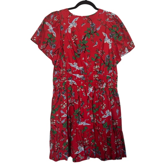Anthropologie Somerset Mini Dress in Red Floral & Crane Print NWOT - Picture 5 of 8